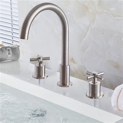Contemporary Wave Faucet available in Chrome and Brushed Nickel